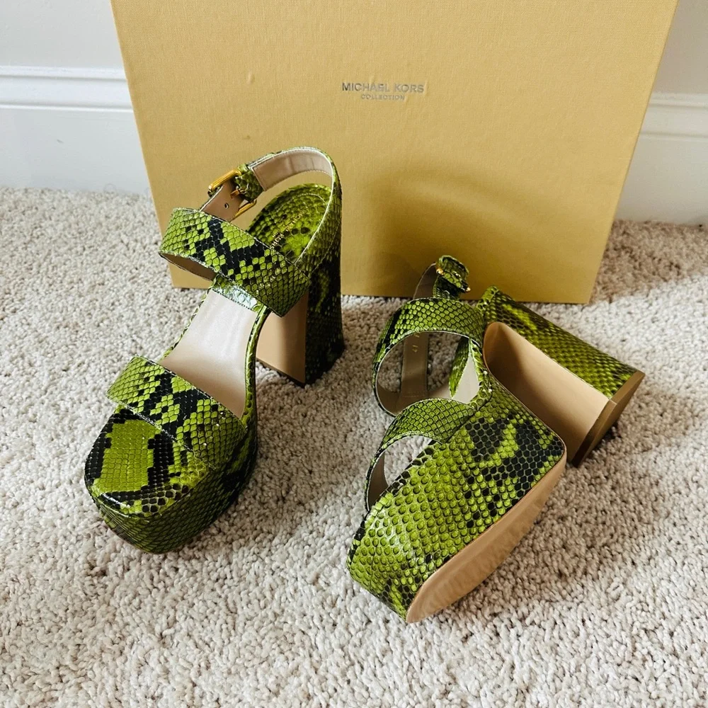 Michael Kors Collection Blair Genuine Python Snake Leather Size 38